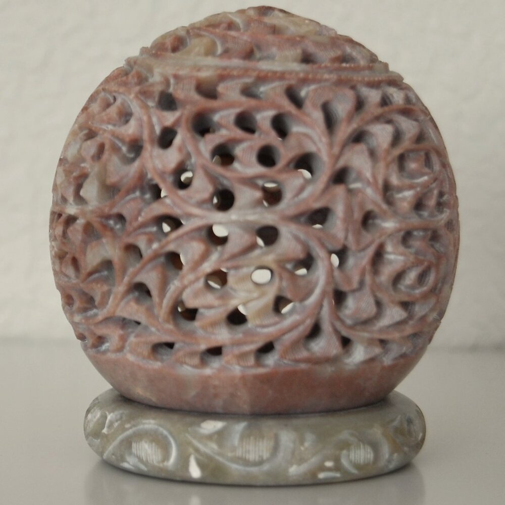 Antique Marble Dome Candle Incense Tealight Holder